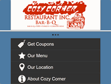 Tablet Screenshot of cozycornerbbq.com